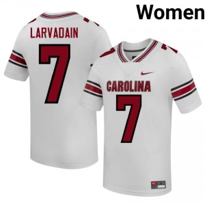 Gage Larvadain #7 USC Gamecocks Jersey | Iconic White College Football Women Stitched 22554007