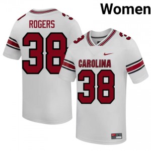 Elite Thread George Rogers #38 SC Gamecocks White Jersey | Women University Football Stitched Fan Gear 99688201