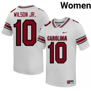 White George Wilson Jr. #10 UofSC Jersey | Women High School Football Limited Stitched 89625145