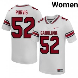 White Hank Purvis #52 Gamecocks Jersey | Women High School Football Limited Stitched 26015159