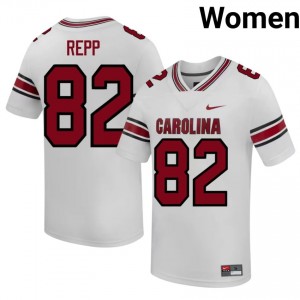 #82 Jackson Repp USC Gamecocks White Jersey | Alumni Stitched Women Player Football Gear 68315475