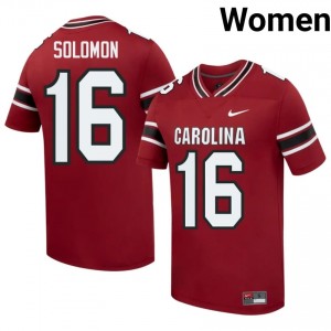 USC Gamecocks Jalewis Solomon #16 Garnet Jersey | Essential Swen NCAA Football Women Apparel 32318394