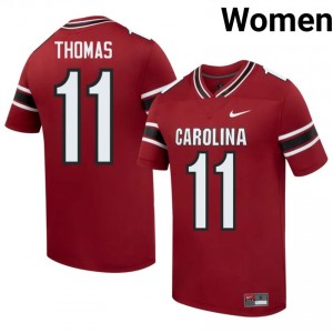 Garnet Jordan Thomas #11 Carolina Jersey | Women High School Football Moisture Wicking Stitch 89594947