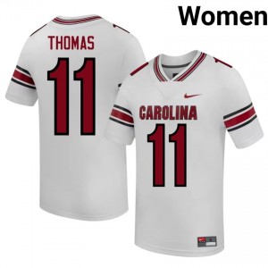 #11 Jordan Thomas S. Carolina White Jersey | Classic Stitched Women Player Football Gear 89233876
