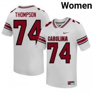 Officially Licensed Josiah Thompson #74 Carolina White Jersey | Women University Football Stitched Fan Gear 88585599