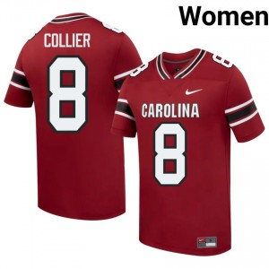 Gamecocks Judge Collier #8 Garnet Jersey | Pro Cut Stitch NCAA Football Women Apparel 35264677