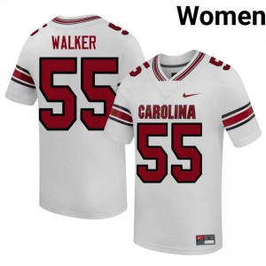 Gamecocks Julian Walker #55 White Jersey | Premium Stitched NCAA Football Women Apparel 65369706