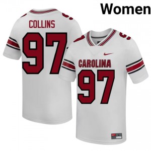 Officially Licensed Kelby Collins #97 UofSC White Jersey | Women University Football Stitched Fan Gear 61325304