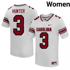 Elite Thread Kelvin Hunter #3 Gamecocks White Jersey | Women University Football Stitched Fan Gear 74200396