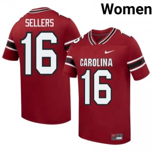 #16 LaNorris Sellers Fighting Gamecocks Garnet Jersey | Authentic Stitch Women Player Football Gear 22976023