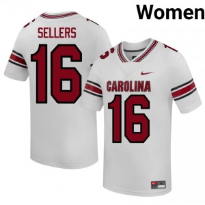 South Carolina Gamecocks LaNorris Sellers #16 White Jersey | Premium Stitched NCAA Football Women Apparel 79587625