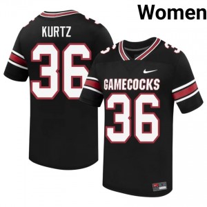 #36 Landon Kurtz South Carolina Gamecocks Black Jersey | Classic Embroidery Women Player Football Gear 93142724