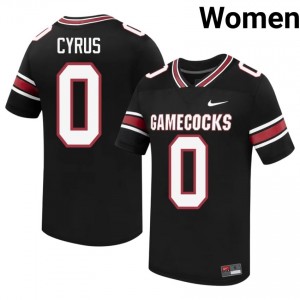 Black Lex Cyrus #0 Carolina Jersey | Women High School Football Limited Embroidery 46967694