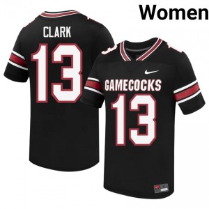 Fighting Gamecocks Malik Clark #13 Black Jersey | Essential Embroidery NCAA Football Women Apparel 34195224