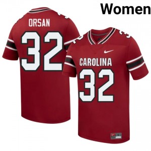 Elite Thread Malik Orsan #32 Gamecocks Garnet Jersey | Women University Football Stitch Fan Gear 76072274