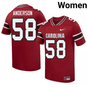 #58 Markee Anderson USC Gamecocks Garnet Jersey | Alumni Stitch Women Player Football Gear 79101841