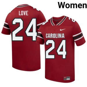 Garnet Mason Love #24 Gamecocks Jersey | Women High School Football Limited Swen 65155346