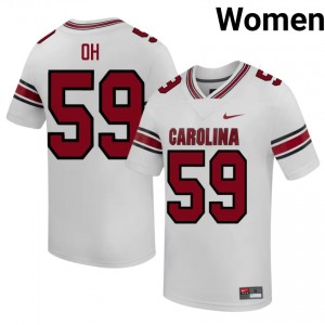 Top-Tier Matthew Oh #59 Fighting Gamecocks White Jersey | Women University Football Stitched Fan Gear 92667141