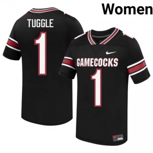 Officially Licensed Nitro Tuggle #1 SC Gamecocks Black Jersey | Women University Football Embroidery Fan Gear 86994170