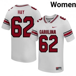 Nolan Hay #62 UofSC Jersey | Gameday White College Football Women Stitched 43631598