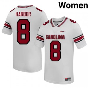 Officially Licensed Nyck Harbor #8 SC Gamecocks White Jersey | Women University Football Stitched Fan Gear 84689466