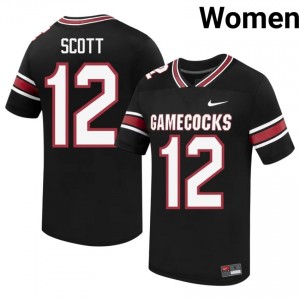 Quay'sheed Scott #12 USC Gamecocks Jersey | Pro-Grade Black College Football Women Embroidery 62377052