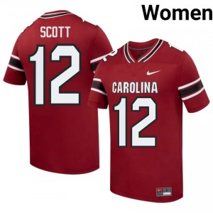 #12 Quay'sheed Scott Fighting Gamecocks Garnet Jersey | Elite Swen Women Player Football Gear 36288464