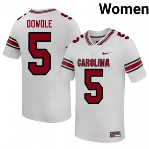 #5 Rico Dowdle Fighting Gamecocks White Jersey | Elite Stitched Women Player Football Gear 62875745