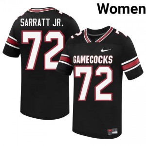 Elite Thread Shed Sarratt Jr. #72 UofSC Black Jersey | Women University Football Embroidery Fan Gear 61015976