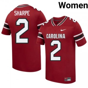 Officially Licensed Sterling Sharpe #2 Gamecocks Garnet Jersey | Women University Football Stitch Fan Gear 83077986