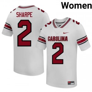 White Sterling Sharpe #2 UofSC Jersey | Women High School Football Fresh Stitched 33324274