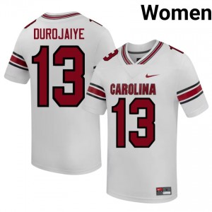 Officially Licensed Tomiwa Durojaiye #13 USC Gamecocks White Jersey | Women University Football Stitched Fan Gear 53927626