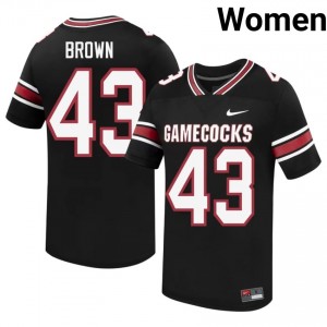 Officially Licensed Tony Brown #43 S. Carolina Black Jersey | Women University Football Embroidery Fan Gear 96737464