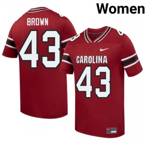 UofSC Tony Brown #43 Garnet Jersey | Genuine Stitch NCAA Football Women Apparel 76561711