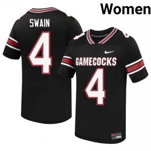 Vicari Swain #4 South Carolina Gamecocks Jersey | Iconic Black College Football Women Embroidery 53337695