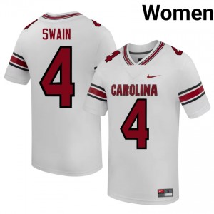 Gamecocks Vicari Swain #4 White Jersey | Essential Stitched NCAA Football Women Apparel 79285685