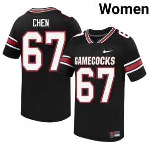 Black Vincent Chen #67 Fighting Gamecocks Jersey | Women High School Football Moisture Wicking Embroidery 35830083