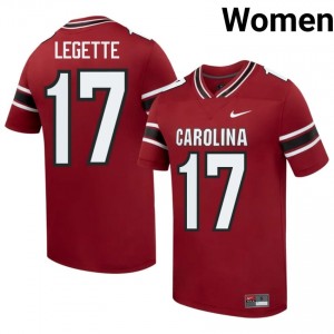 #17 Xavier Legette USC Gamecocks Garnet Jersey | Authentic Stitch Women Player Football Gear 62955512