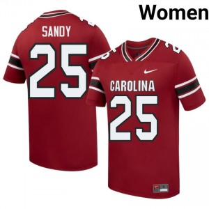 Fighting Gamecocks Zahbari Sandy #25 Garnet Jersey | Premium Swen NCAA Football Women Apparel 56583408