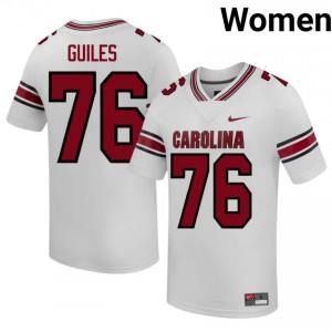 White Zyon Guiles #76 South Carolina Gamecocks Jersey | Women High School Football Fresh Stitched 61777820