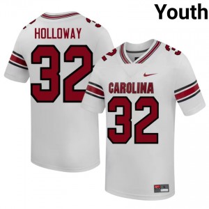 #32 A.J. Holloway S. Carolina White Jersey | Elite Stitched Youth Player Football Gear 23021619