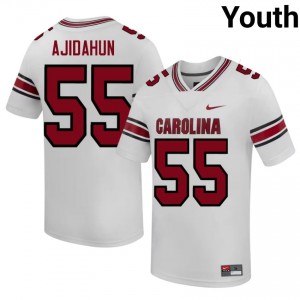 S. Carolina Adedamola Ajidahun #55 White Jersey | Genuine Stitched NCAA Football Youth Apparel 30100260