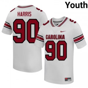 White Aiden Harris #90 Gamecocks Jersey | Youth High School Football Moisture Wicking Stitched 80861031