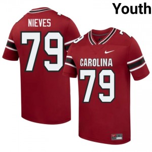 Elite Thread Armando Nieves #79 Gamecocks Garnet Jersey | Youth University Football Stitch Fan Gear 37611713