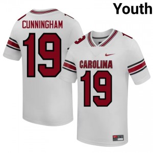 Gamecocks Brandon Cunningham #19 White Jersey | Essential Stitched NCAA Football Youth Apparel 85190971