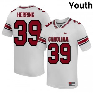 Caleb Herring #39 Gamecocks Jersey | Iconic White College Football Youth Stitched 20563725