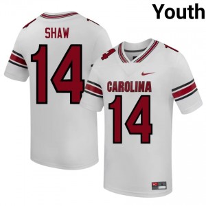 Top-Tier Connor Shaw #14 UofSC White Jersey | Youth University Football Stitched Fan Gear 55196625