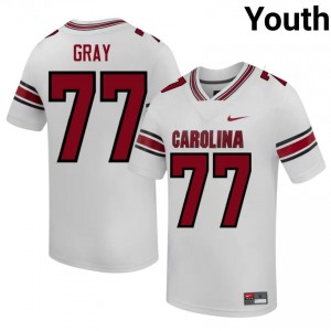 Darius Gray #77 Fighting Gamecocks Jersey | Exclusive White College Football Youth Stitched 94188882
