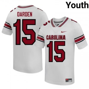 White Donovan Darden #15 S. Carolina Jersey | Youth High School Football Fresh Stitched 32933988