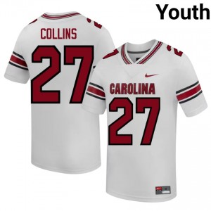 Officially Licensed Drew Collins #27 SC Gamecocks White Jersey | Youth University Football Stitched Fan Gear 20551322